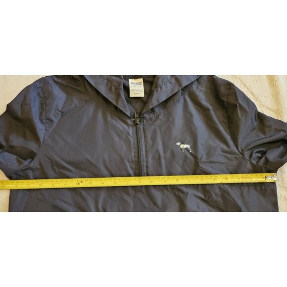 Victorias Secret PINK Black Light Windbreaker Rain Jacket Hooded Zip Size M - L - Picture 7 of 10